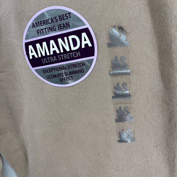 GLORIA VANDERBILT Jeans 16 Amanda Tapered Heritage Fit Stretch Twill Brown NEW - Picture 7 of 15